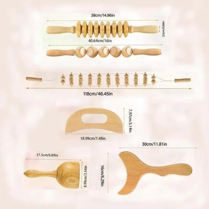 6pcs Wooden Massager Kit